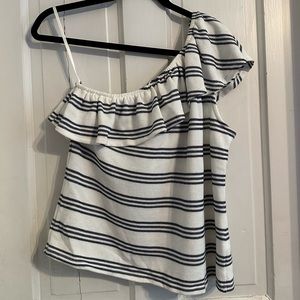 NWT Anthropologie Eri + Ali one shoulder striped top